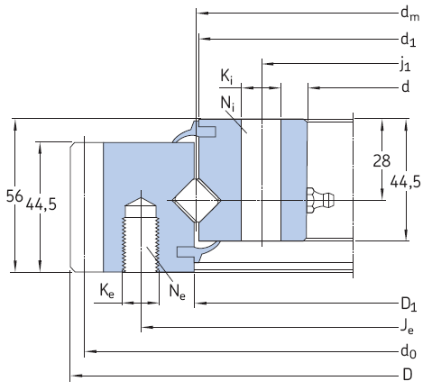 SKF-RKS.161 外齒型交叉滾子轉(zhuǎn)盤(pán)軸承